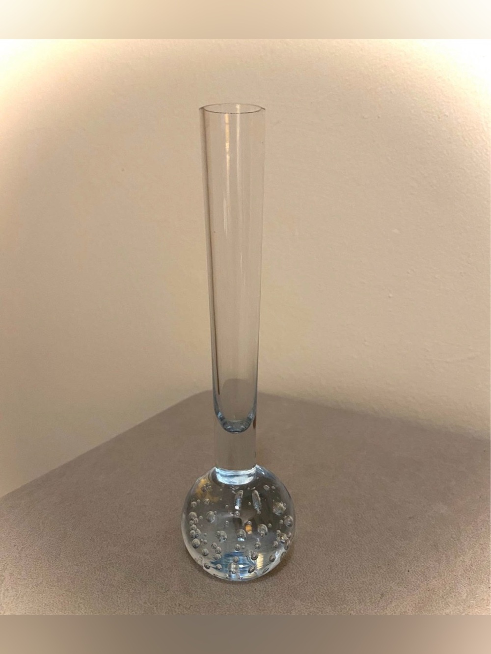 Vintage Kosta Sweden Petite Controlled Pale Blue Bubble Bud Vase